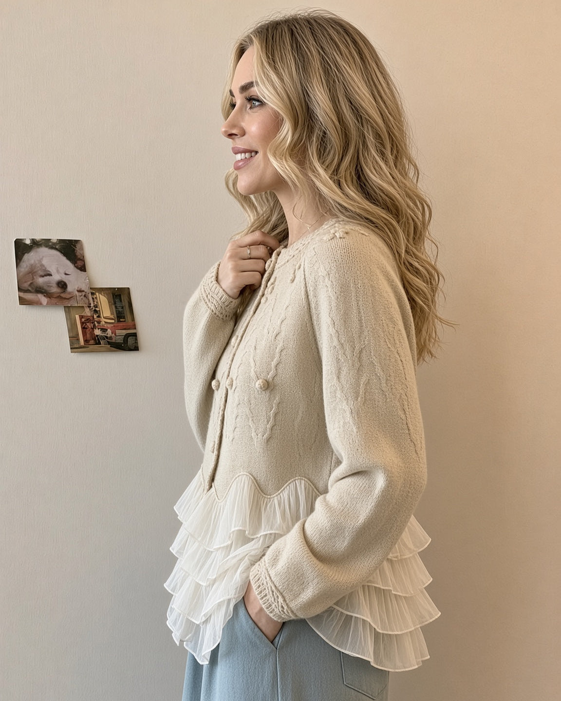 Natalie Ruffle Cardigan